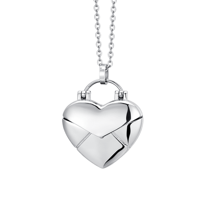 COLLANA DONNA IN ACCIAIO CON CUORE LETTERA