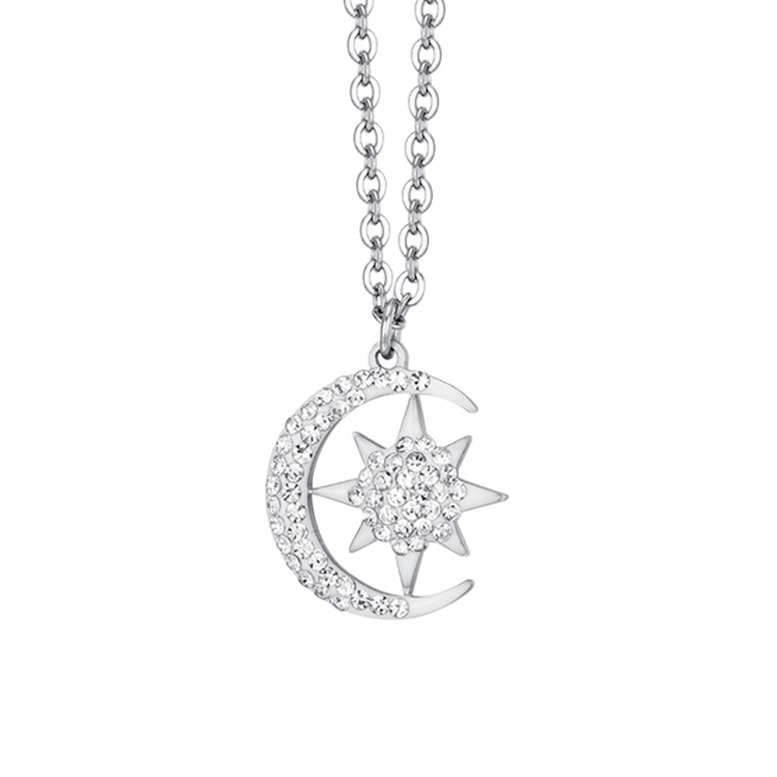 COLLANA DONNA IN ACCIAIO STELLA E LUNA