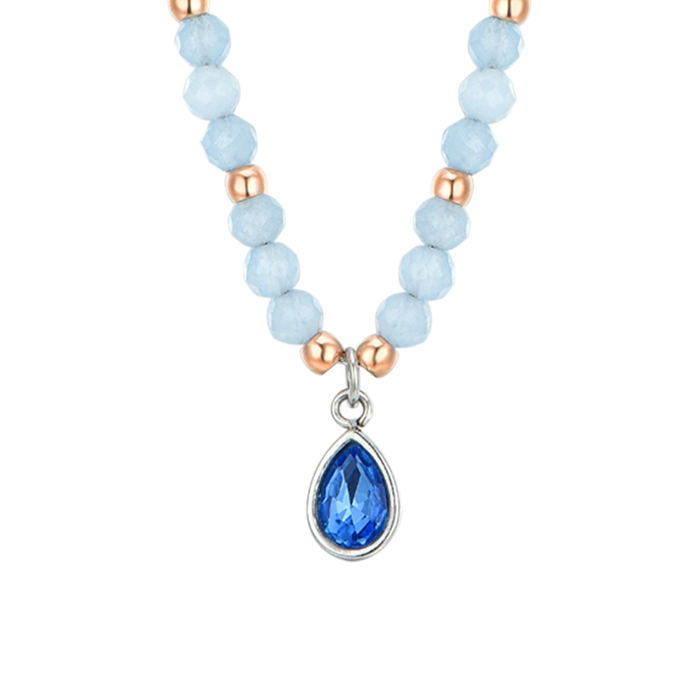 COLLANA DONNA IN ACCIAIO AGATA AZZURRA