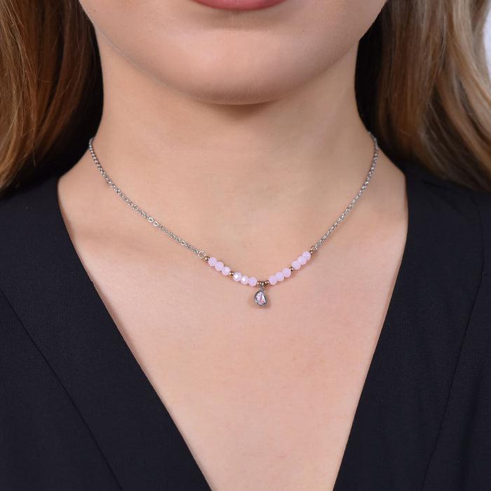 COLLANA DONNA IN ACCIAIO AGATA ROSA