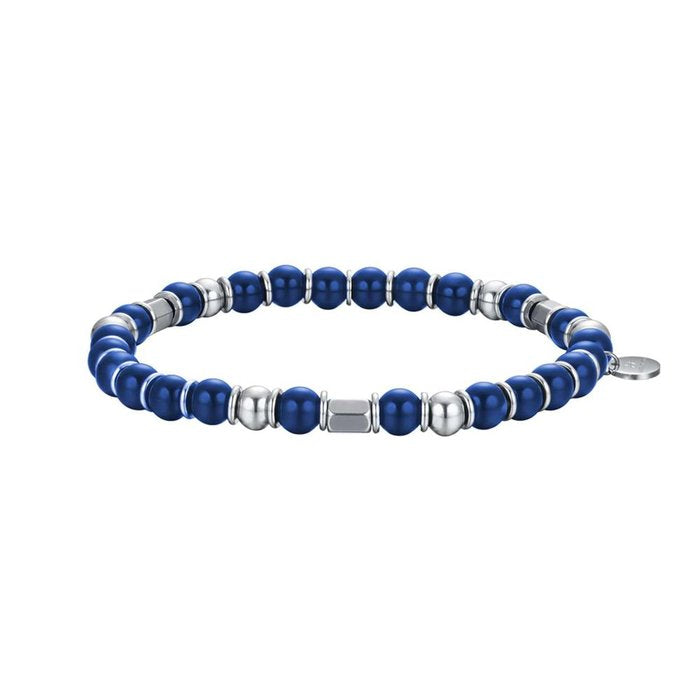 Bracciale in acciaio con pietre blu