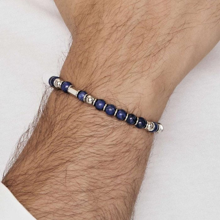 Bracciale in acciaio con pietre blu