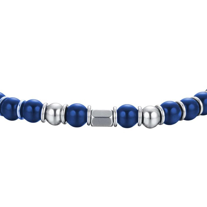 Bracciale in acciaio con pietre blu