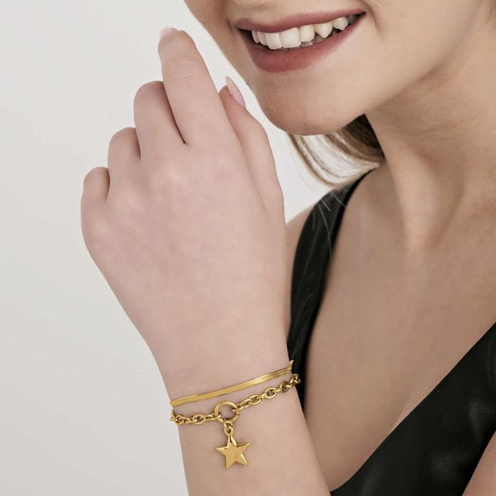 Bracciale in acciaio ip gold con stella