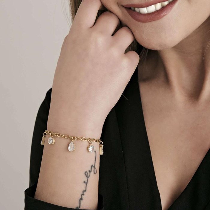 Bracciale in acciaio ip gold con cristalli